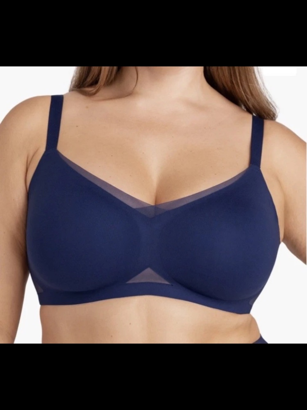 NWT! Honey Love Women's CrossOver V-Neck Bra Size XL Navy Blue HoneyLove